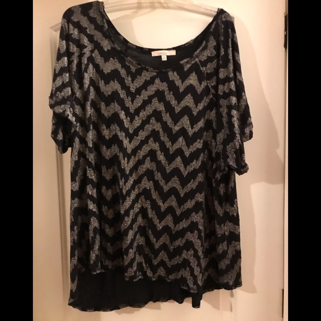 Plus-Sized Black/Silver Top